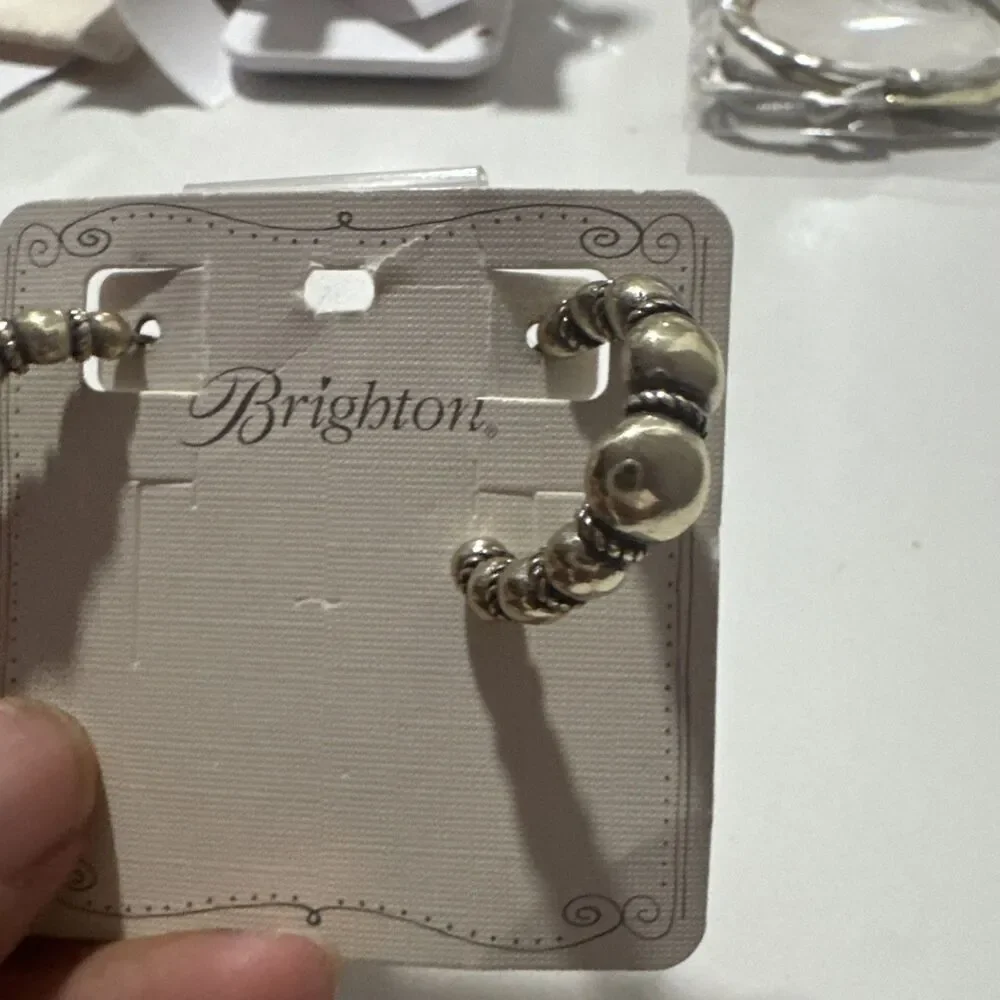 Brighton Sonora Hoop Silver Post Earrings NWT